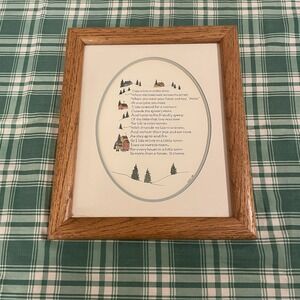 Vintage Ruth Joy Print A Small Town 11.5x9.5 Framed  Signed Copyright 1986